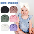 Miniatyrbillede 6 af 10: 2 Stk Baby Turban Hat Motorhjelm Hat HVID HVID White