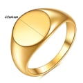 Miniatyrbillede 2 af 10: Kvinder Signetring Oval Bredde Ring GULD STØRRELSE 7 gold Size 7