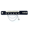Miniatyrbillede 4 af 8: 2STK Punkarmbånd Læderarmbånd SORT black