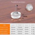 Miniatyrbillede 3 af 10: Møbler Benpuder Fødder Plastpude 6X22MMSTYLE1 STYLE1 6x22mmStyle1