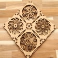 Miniatyrbilde 6 av 8: Lotus Flower Drink Coasters Trekoppmatte 4 4 4