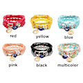 Miniatyrbild 3 av 5: 4st Boho Evil Eye Flerlagers Crystal Beaded Armband rosa