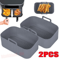 Miniatyrbilde 1 av 7: 2 stk. Silikon Gryte BBQ Plate Pan Passer til NINJA Air Fryer red