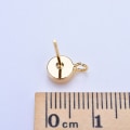 Miniatyrbillede 2 af 4: Forgyldte Stud Øreringe Dot Disc Øreringe Flade runde øreringe