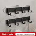 Miniatyrbild 4 av 10: Vägg Dörrkrok Vardagsrum Dörrkrok SVART 4 ​​KROKAR 4 KROKAR Black 4 hooks-4 hooks