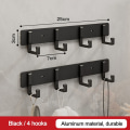 Miniatyrbilde 4 av 10: Vegg Dørkrok Stue Dørkrok SORT 4 KROKER 4 KROKER Black 4 hooks-4 hooks