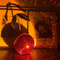Miniatyrbilde 4 av 8: Kirsebær Disco Ball Hjem Ornament SØLV&RØDT silver&red