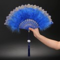 Miniatyrbilde 10 av 10: Feather Folding Fan Party Dekor LAKE BLUE lake blue