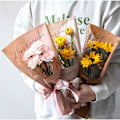 Miniatyrbillede 7 af 10: 20/30 STK Rose Packing Sleeve Bag Buket Pakkepose KHAKI Khaki Multiple-Multiple