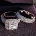 Miniatyrbilde 5 av 8: 2 STK Zirkon Micro-Inlaid Ring Diamantringer STØRRELSE 11 STØRRELSE 11 size 11