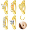 Miniatyrbilde 6 av 10: 3stk Belly Bars Navel Bar SØLV STYLE-2 STYLE-2 Silver Style-2-Style-2