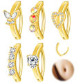 Miniatyrbillede 6 af 10: 3 Stk Mavestænger Navlestang GULD STYLE-3 STYLE-3 Gold Style-3-Style-3
