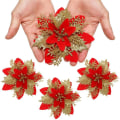 Miniatyrbillede 8 af 8: 8stk Juleblomst Juletræ Blomster SORT SORT black