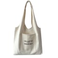 Miniatyrbilde 4 av 10: Shopping Bag Tekst Mønster Utskrift Beige Bag B B B