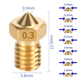 Pikkukuva 3 / 9: 22 kpl 3D-tulostimen ekstruuderin suuttimet messinki 0,2 mm 0,3 mm 0,4 mm 0,5 mm