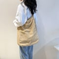 Miniatyrbillede 4 af 10: Lærredsskuldertaske Crossbody-taske SORT STYLE 1 STYLE 1 black style 1-style 1