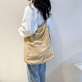 Miniatyrbillede 4 af 10: Lærredsskuldertaske Crossbody-taske SORT STYLE 2 STYLE 2 black style 2-style 2