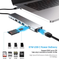 Miniatyrbild 6 av 11: 8 i 1 Typ C till USB-C Hub 4K HDMI Adapter USB 3.0-port