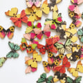 Miniatyrbillede 2 af 4: Butterfly træknap Farvede knapper sommerfugl