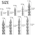Miniatyrbilde 4 av 10: 10/20stk Fiske Tungsten fall Innsats Fiskevekter 0.6g-20pcs
