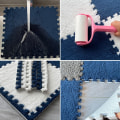 Miniatyrbilde 10 av 10: 10stk 30*30cm Baby Lekematte Trening Barn Teppe Himmelblått sky blue