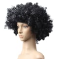 Miniatyrbild 10 av 10: Svart afro lockigt peruk Färgglada peruker SVART black