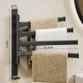 Miniatyrbilde 1 av 10: Roterende Håndkleholder Badehåndkleholder SVART 4 STENGER 4 STENGER black 4 rods-4 rods