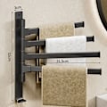 Miniatyrbillede 1 af 10: Roterende Håndklædeholder Badehåndklædeholder SORT 4 STÆNGER 4 STÆNGER black 4 rods-4 rods