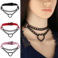 Miniatyrbillede 4 af 10: Gothic Chain Punk Halskæde ROSE RED rose red