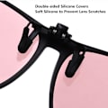 Miniatyrbillede 5 af 10: Polariseret Clip On Solbriller Mænds bilførerbrille SPEJLET Mirrored Silver