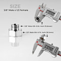 Miniatyrbilde 6 av 6: 4 stk 1/2 til 3/8 vannledningsadapter Vannslangeadapterrør 4 pcs