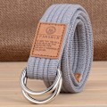 Miniatyrbillede 8 af 10: Nylon flettet bælte Dobbelt ring linning SORT black