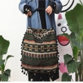 Miniatyrbilde 7 av 7: Vintage skulderveske Fringe skulderveske B B B