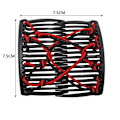 Miniatyrbillede 2 af 9: Elastisk reb Pan Hair Clips Lazy Comb SORT BLACK