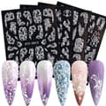 8 ark nagelstickers 5D akryl vit