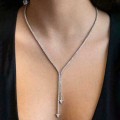 Pikkukuva 1 / 10: Täysi tekojalokivi ketju Choker Diamond Statement kaulakoru SILVER Silver Style 4-Style 4