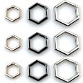 Miniatyrbilde 7 av 10: 5stk Fjær Heksagon-Ringspenner Karabinkrok SØLV 32MM Silver 32mm