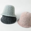 Miniatyrbillede 4 af 10: Kvinder Bucket Hat Uld Cap SORT Black