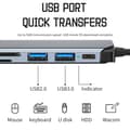 Miniatyrbilde 2 av 8: USB C Hub USB 3.0 Type-C splitter 5 IN 2 5 IN 2 5 in 2