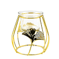 Miniatyrbillede 2 af 10: Guld Jern Kunst Glas Lysekop Fyrfadslys Lysestage C C C