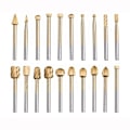 Miniatyrbilde 1 av 10: Drill Bits Sett Rotary Burr Tool GULL 20STK gold 20pcs