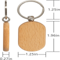 Miniatyrbillede 2 af 3: Blank træ nøglering træ nøgle kæde rektangel træ emner