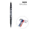 Miniatyrbillede 1 af 10: 10 Stk Dobbelt Tip Pen Oily Pen SORT Black
