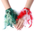 Miniatyrbillede 6 af 10: 2stk Feather Cuffs Kalkun Feather Slap Armbånd GRÅ GRÅ grey