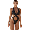 Miniatyrbillede 4 af 10: One Piece Badedragt Badestranddragt SORT M black M