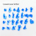 Pikkukuva 1 / 10: 3 sarjaa Aakkosnumeron kakkuleima Upper Lower Case Set lowercase letter