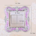 Miniatyrbilde 2 av 10: Enkel lysbryter Deksel Sokkel Surround Frame PINK&SILVER pink&silver