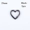 Miniatyrbillede 1 af 10: 5 stk Spring Ring Spænder Karabinhagepunge Håndtasker SORT 25MM Black 25mm