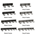 Miniatyrbilde 2 av 10: Vegg Dørkrok Stue Dørkrok SORT 4 KROKER 4 KROKER Black 4 hooks-4 hooks