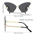 Miniatyrbillede 3 af 10: Butterfly Solbriller Gradient Solbriller SORT GRÅ SORT GRÅ Black gray